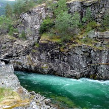 Turquoise water of the river Lærdalselvi